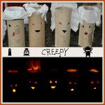 Halloween craft with toilet paper rolls