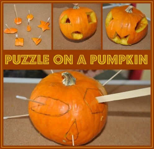 Halloween activities for kids : Puzzle on a Pumpkin