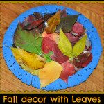 fall decor with leaves