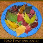 table decor from leaves