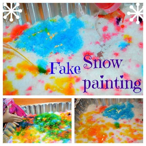 Winter activities for kids : Fake snow painting