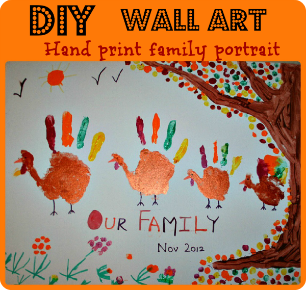 Thanksgiving Art Activities : Handprint Family Portrait