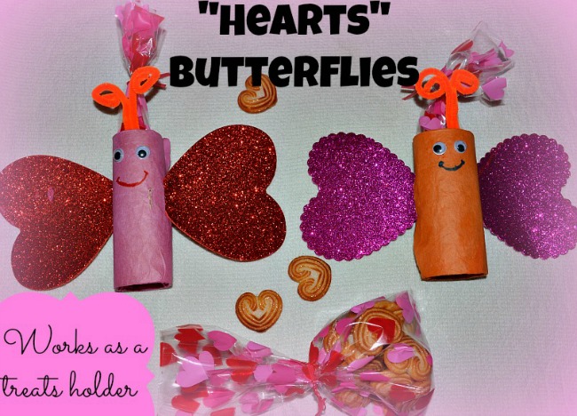 Valentine’s Day Crafts: “Hearts” Butterflies