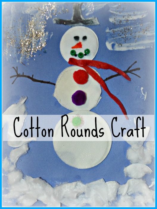 Cotton rounds snowman craft