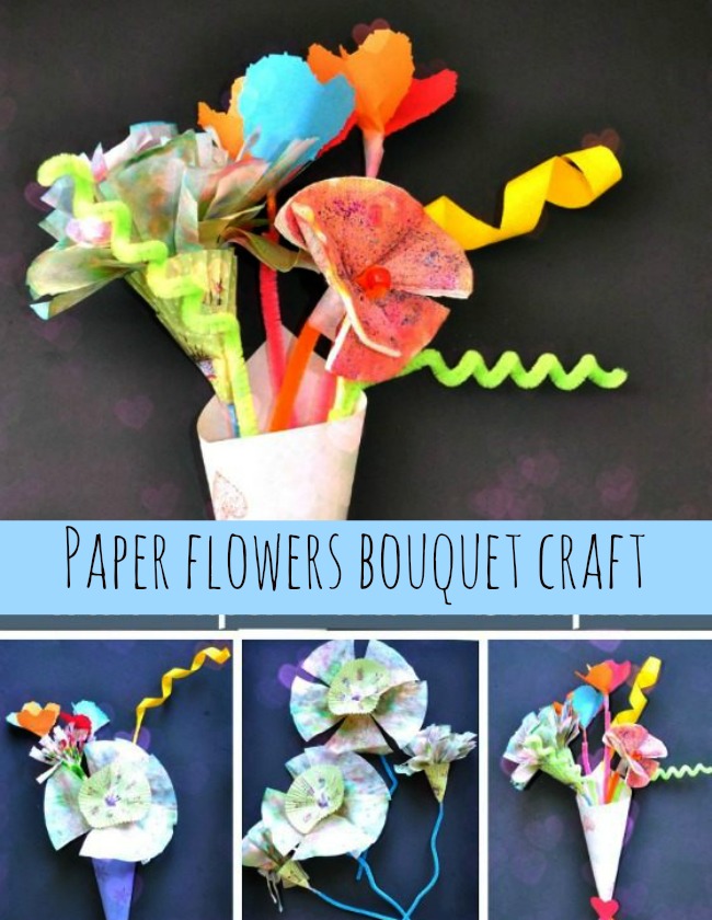 Valentine Day Craft and Activity: Pretend play Flower shop and Paper Flowers Craft