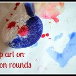 watercolors on cotton rounds