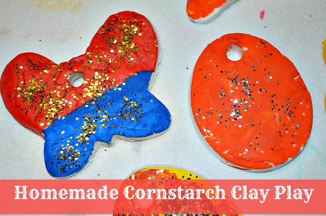 Homemade Cornstarch Clay Play