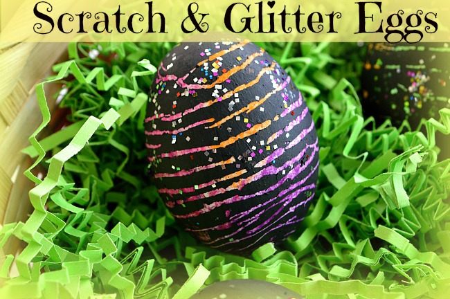 Easter Egg Ideas : Scratch and glitter eggs