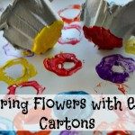 spring art with egg carton flowers printing
