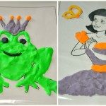 tracing and coloring with playdough