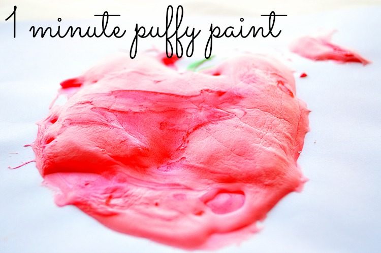 Art Activities : Art with 1 Minute Puffy Paint