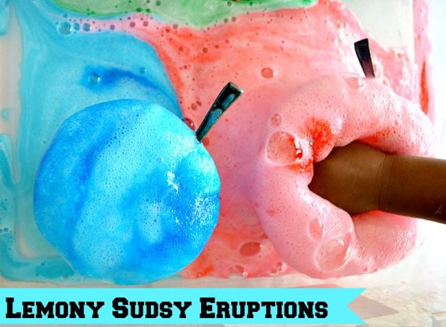 Science Experiments for kids : Lemon Suds Eruptions