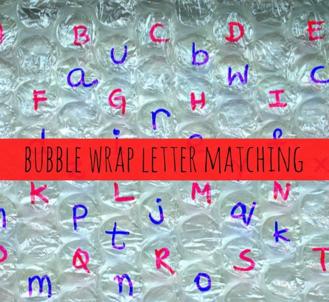 Alphabet Activities For Kids : Bubble Wrap Letter Matching