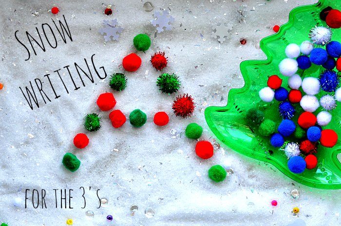 Sensory Activities for Kids : Pre-writing in pretend snow