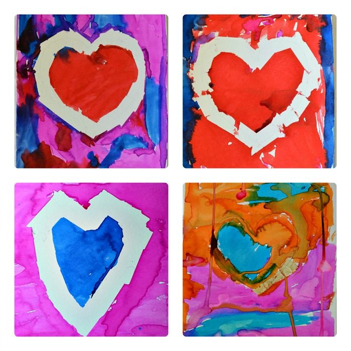 Valentine Art : Tape Resist Toddler Art