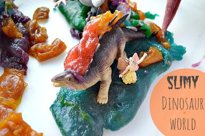 Sensory Activities for Kids : Edible Slime Dinosaur World