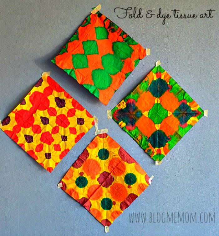 Art Activities for Kids : Fold and Dye Tissue Art