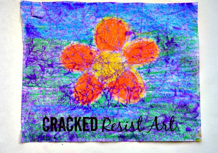 Art Activities for kids : Cracked Wax Resist Art