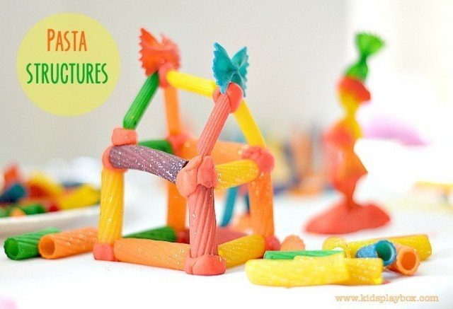 Engineering for kids with pasta building