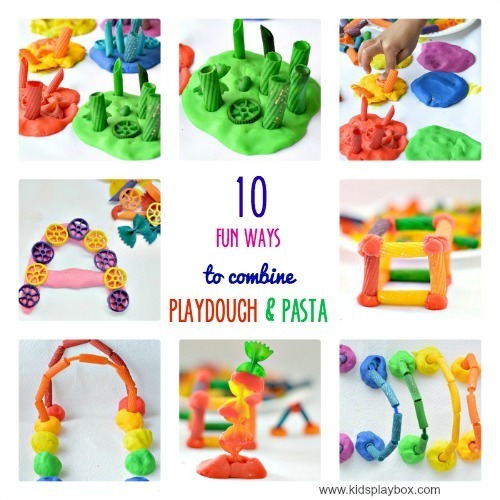 Playdough Play Ideas : 10 Pasta and Playdough Kids Activities