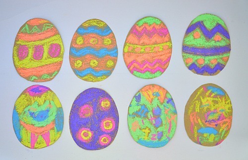 Easter Activities for Kids : Chalk Egg Art