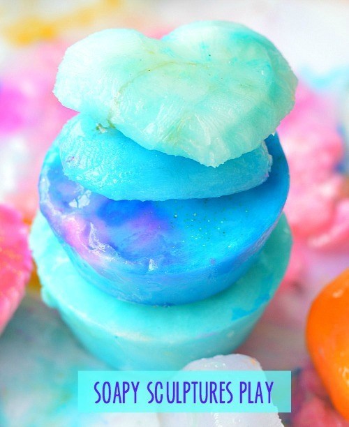 Frozen Soapy Sculptures Sensory Play