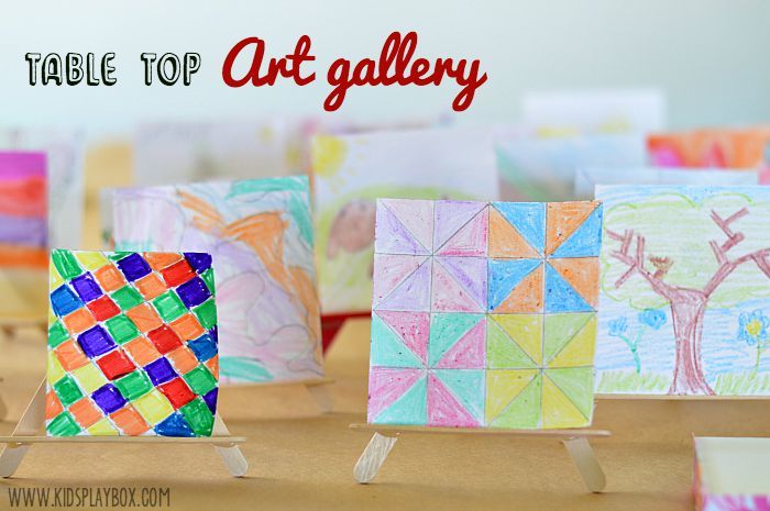 Table Top Art Gallery with Mini Easels