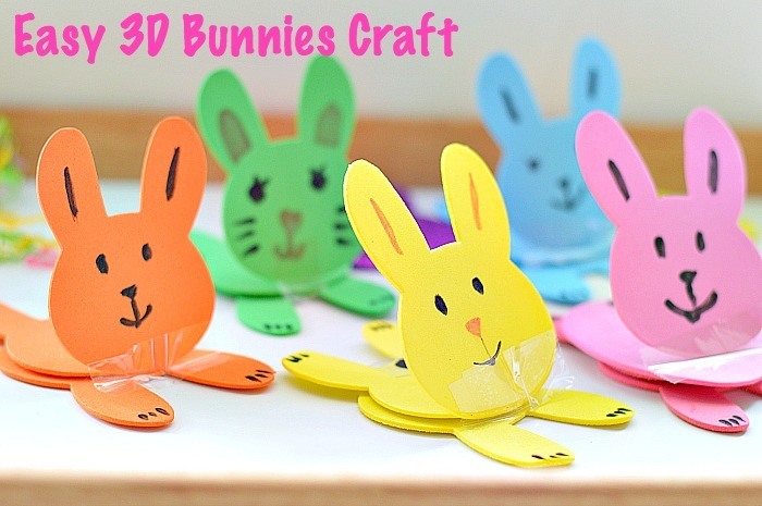 Simple 3D Bunny Craft with foam