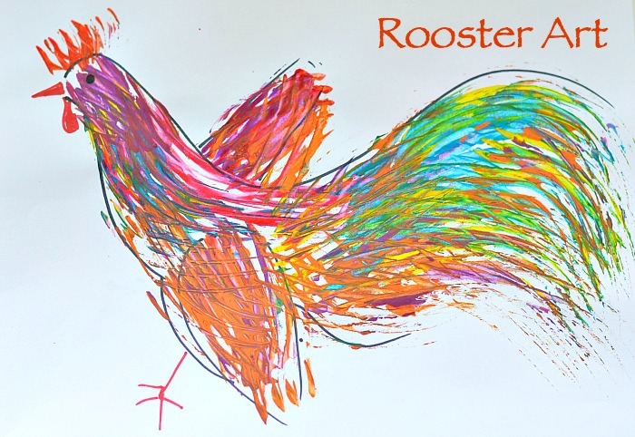 Art Activities for Kids : Rooster Art