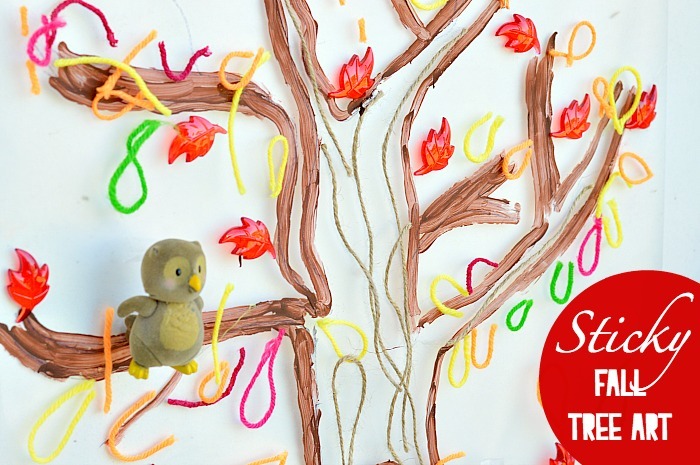 Fall Tree Crafts : Sticky fall tree toddlers can make