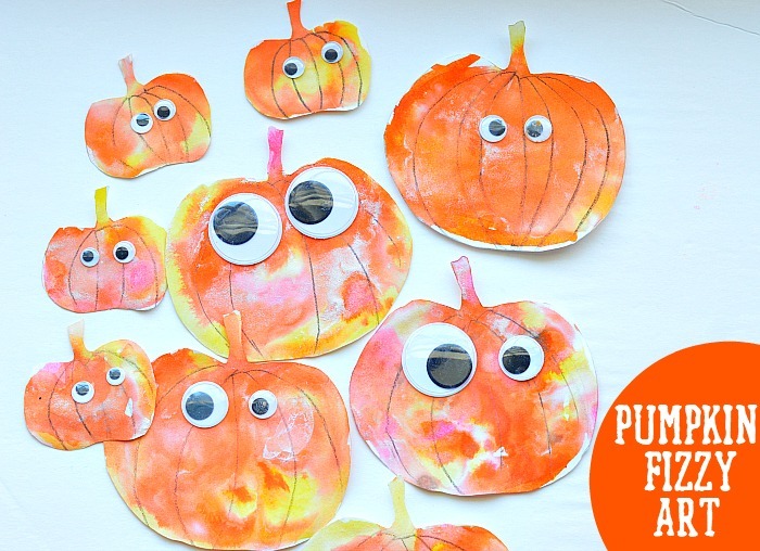 Fall Art Activities: Pumpkin Fizzy Art for Kids