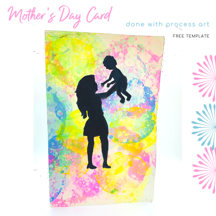 Easy Mother’s day card with process art