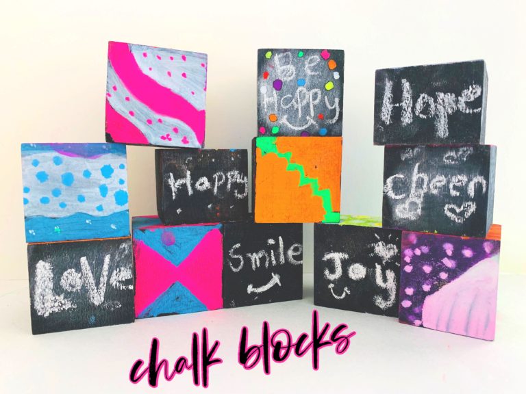 Art projects for kids : chalk blocks with liquid chalk markers