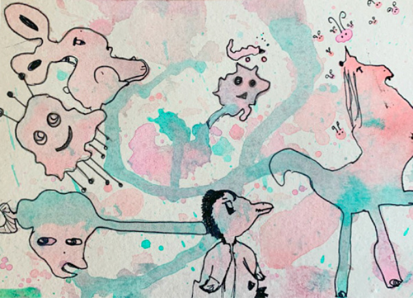 unicorns with watercolors